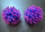 2x Biorb aquarium decoratie bloemenbal paars roze sierplant, Dieren en Toebehoren, Vissen | Aquaria en Toebehoren, Ophalen of Verzenden