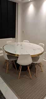 Luxe ronde marmerlook eettafel   -Richmond Interiors Odin, Ophalen, Overige materialen, Rond, Nieuw