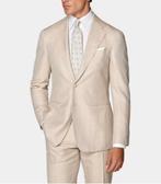 Suitsupply Havana Zandkleurig Trouwpak - maatpak Maat 46 S, Beige, Overige maten, Ophalen of Verzenden, Zo goed als nieuw