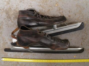 Ouderwetse vintage noren schaatsen zwart zwarte schoen 41 beschikbaar voor biedingen