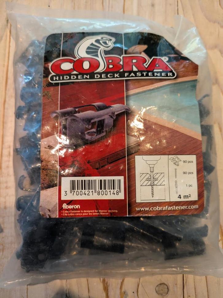 4x Cobra Hidden Deck Fasteners - Terrasplanken Clips, Doe-het-zelf en Verbouw, IJzerwaren en Bevestigingsmiddelen, Nieuw, Overige typen