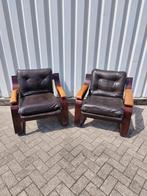 Vintage Lounge Stoelen, Scandinavisch Design, Jaren 60, Huis en Inrichting, Fauteuils, Ophalen, Gebruikt, 75 tot 100 cm, Hout