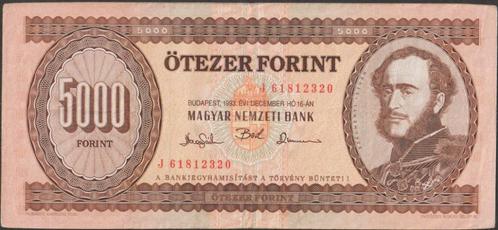 Hongarije 5000 forint 1993 gebruikt p.177c (nr 17), Postzegels en Munten, Bankbiljetten | Europa | Niet-Eurobiljetten, Los biljet