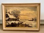 Schilderij, winterlandschap, Antiek en Kunst, Ophalen
