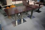 Partij eettafels tafel metaal hout horeca restaurant cafe, Ophalen, Gebruikt, Metaal