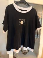 Zwart T-shirt met Witte Details maat 50, Zwart, Shirt of Top, Ophalen of Verzenden, Onbekend