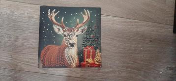 Diamond painting  kerstkaart  hert kant en klaar  beschikbaar voor biedingen