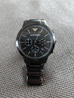 Horloge Emporio Armani Chronograaf zwart, Overige merken, Staal, Ophalen of Verzenden, Zo goed als nieuw