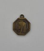 Klein Bronzen hangertje Maagd Maria en Bernadette Soubirous, Antiek en Kunst, Antiek | Religie, Ophalen