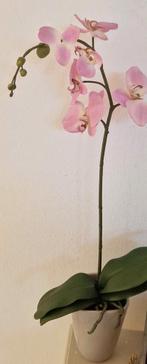 Kunst orchidee met vast potje, Ophalen of Verzenden, Zo goed als nieuw