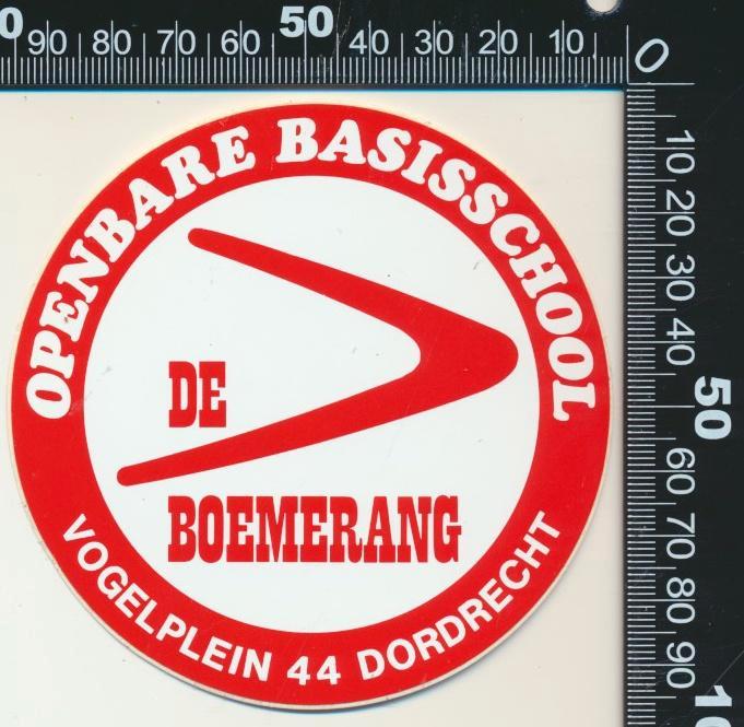 Sticker: Openbare Basisschool De Boemerang - Dordrecht, Verzamelen, Stickers, Zo goed als nieuw, Bedrijf of Vereniging, Ophalen of Verzenden