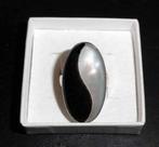 Ring 925 Onyx Parelmoer ovaal Yin Yang, Sieraden, Tassen en Uiterlijk, Ringen, 18 tot 19, Overige kleuren, Verzenden, Zo goed als nieuw