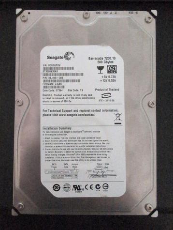 Seagate Barracuda 500GB SATA HDD beschikbaar voor biedingen
