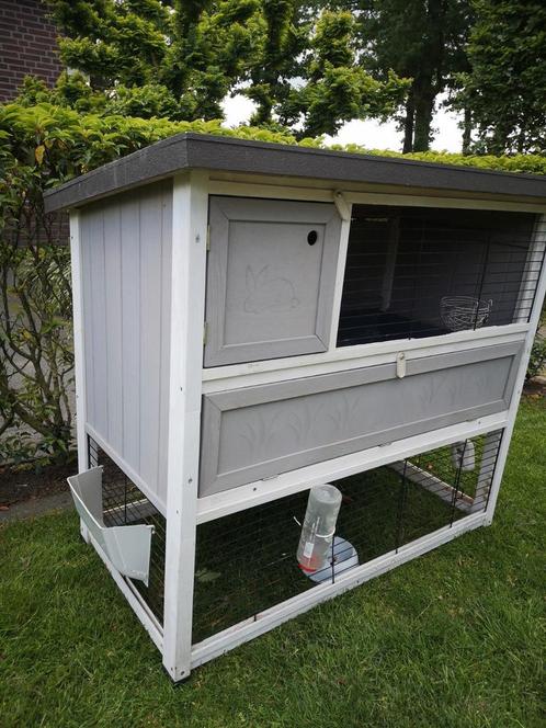 Houten ferplast konijnenhok, Dieren en Toebehoren, Knaagdieren en Konijnen | Hokken en Kooien, Gebruikt, Hok, 90 cm of meer, 110 cm of meer