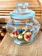 ‼️Grote vintage glazen snoeppot met stevig sluitend deksel, Ophalen of Verzenden
