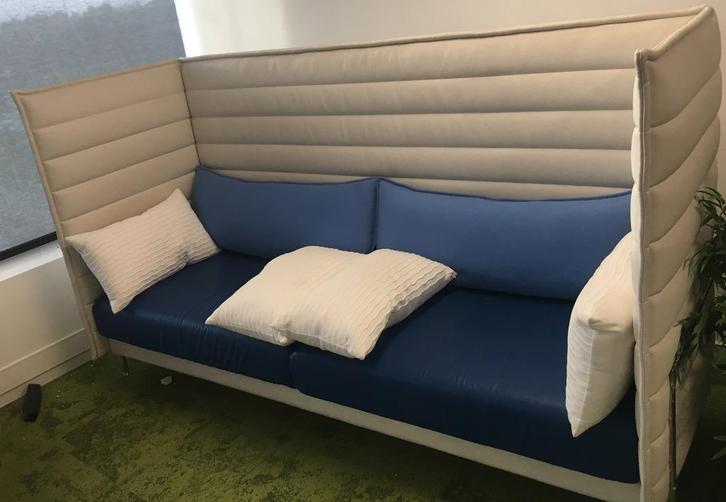 Vitra Alcove sofa highback bank fauteuil wit LEER design, Huis en Inrichting, Fauteuils, Gebruikt, Leer, Ophalen