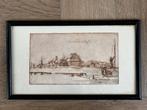 Rembrandt-achtig- litho - in zeer oude lijst, Ophalen of Verzenden