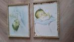 2 lijsten met oude prints baby, Minder dan 50 cm, Gebruikt, Ophalen of Verzenden, Minder dan 50 cm