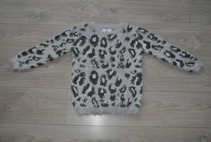 trui 140, luipaardprint trui 140, kinderkleding 140, Kinderen en Baby's, Kinderkleding | Maat 140, Zo goed als nieuw, Meisje, Trui of Vest