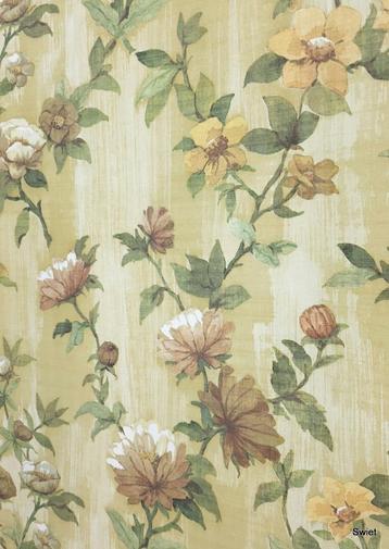 6033 vintage bloemenbehang zachtgeel  swiet beschikbaar voor biedingen