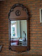 Antieke Houten Spiegel met Vogelmotief, Antiek en Kunst, Antiek | Spiegels, Ophalen, Rechthoekig, 50 tot 100 cm, 100 tot 150 cm