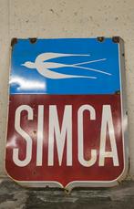 Dubbelzijdig emaille bord Simca, Ophalen, Zo goed als nieuw, Reclamebord