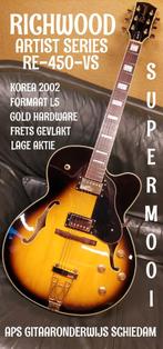 MOOIE RICHWOOD ARTIST SERIES RE-450-VS KOREA 2002 FORMAAT L5, Ophalen of Verzenden, Zo goed als nieuw, Hollow body, Overige merken