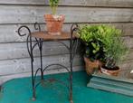 Brocante bijzettafeltje buitentafeltje 2x gietijzer, Ophalen of Verzenden