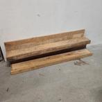 2x Massief Houten Wandplank met Rugleuning, Ophalen, Gebruikt, 25 tot 50 mm, Plank