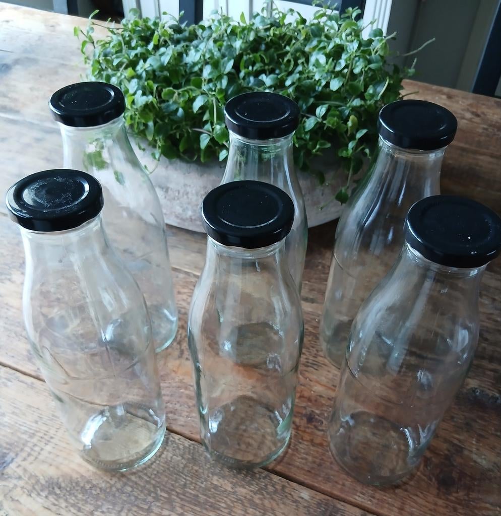 8 Glazen sapflessen  750ml, Ophalen of Verzenden