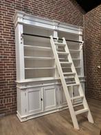 Boekenkast met Ladder - wit - landelijk, Ophalen, Met deur(en), 200 cm of meer, Zo goed als nieuw