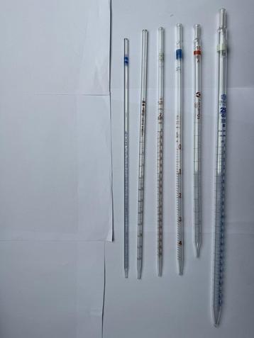 Meetpipettenset(6x) gegradueerd(laboratorium)  beschikbaar voor biedingen