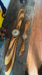 2 oude houten propellers bladen met barometer 95 en 55 cm, Antiek en Kunst, Ophalen of Verzenden