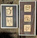 Rob Vlaanderen (1943)  5 portretten 1980, inkt op papier, Verzenden