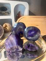 Prachtige paarse agaat & geode set – 4-delig, Ophalen of Verzenden, Mineraal
