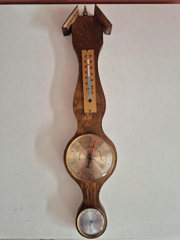 Antieke Barometer met Thermometer & Hygrometer beschikbaar voor biedingen