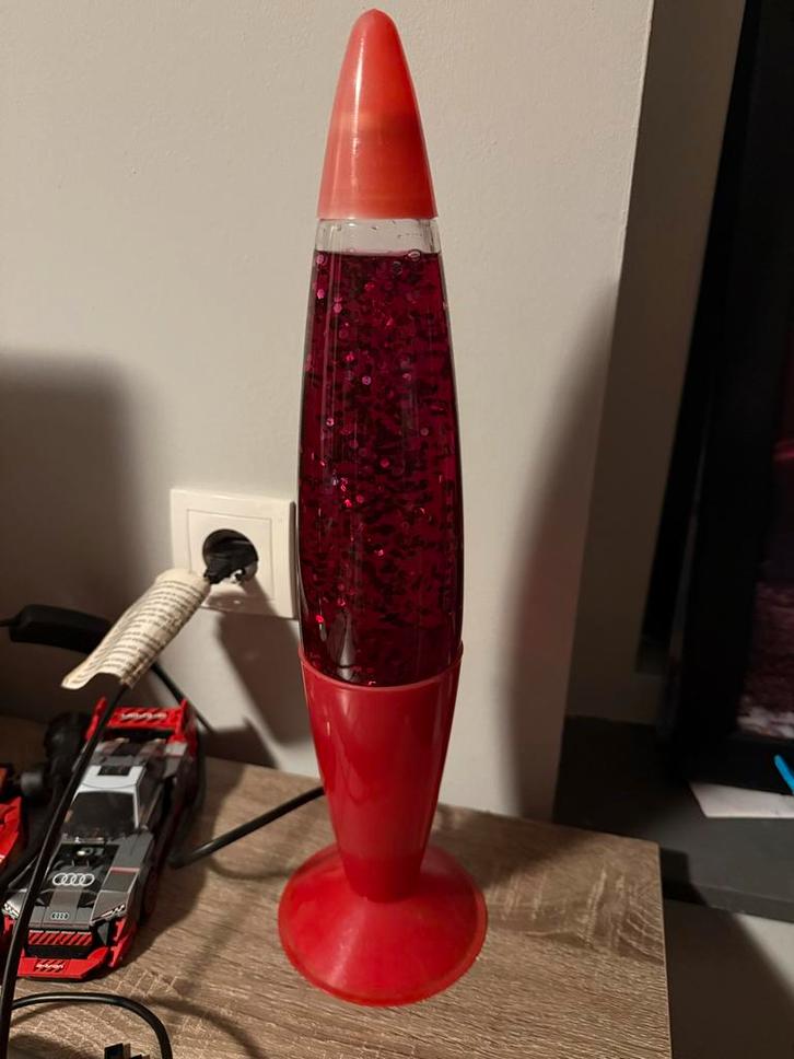 Vintage Jaren 90 Glitter Lavalamp - Linhai Junis, Antiek en Kunst, Antiek | Lampen, Ophalen of Verzenden