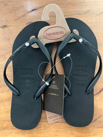Havaianas slippers nieuw zwart met diamantje beschikbaar voor biedingen