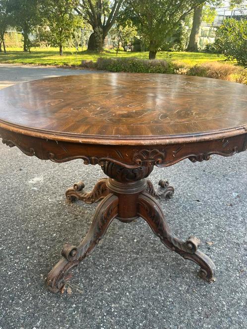 Antieke Tafel met Bewerkt Onderstel, Antiek en Kunst, Antiek | Meubels | Tafels, Ophalen