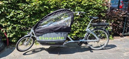 Electrische Gazelle Cabby bakfiets, Fietsen en Brommers, Fietsen | Bakfietsen, Gebruikt, Gazelle, 2 kinderen, Elektrisch, Huif