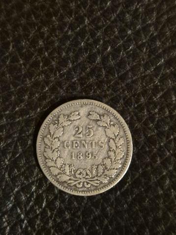 Zilveren 25 Cent 1895 - Koningin Wilhelmina beschikbaar voor biedingen