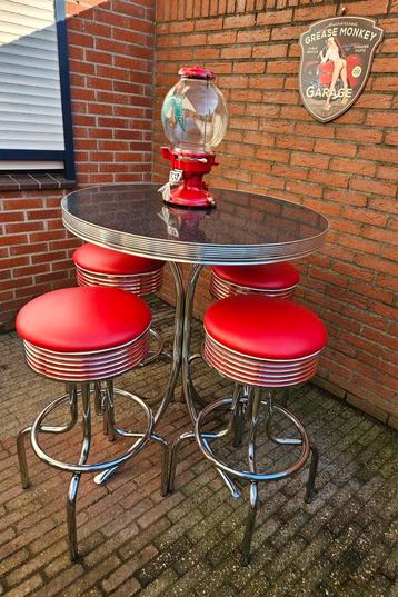 FIFTIES SIXTIES AMERIKAANSE BEL AIR BARKRUKKEN MET BARTAFEL  beschikbaar voor biedingen