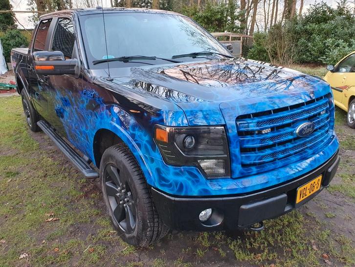 Ford F150 5.0 2015 Zwart, Auto's, Bestelauto's, Particulier, 4x4, ABS, Achteruitrijcamera, Airbags, Airconditioning, Alarm, Bluetooth