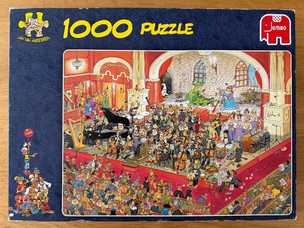 Jan van Haasteren De opera, 1000 stukjes, Hobby en Vrije tijd, Denksport en Puzzels, Ophalen of Verzenden, 500 t/m 1500 stukjes