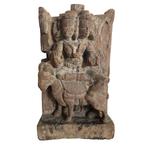 Woodcarving panel God Agni - India - 18th - 19th century, Antiek en Kunst, Kunst | Beelden en Houtsnijwerken, Ophalen of Verzenden
