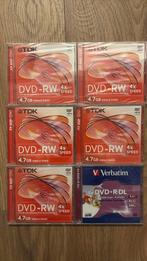6x nieuwe DVD’s  (TDK DVD-RW47NEC), Computers en Software, Beschrijfbare discs, Herschrijfbaar, Ophalen of Verzenden, Dvd, Nieuw