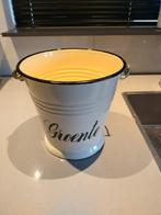 Vintage emaille groente emmer, Huis en Inrichting, Emmers, Ophalen of Verzenden, Gebruikt, Overige materialen