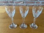3 prachtige kristallen borrelglaasjes, Ophalen of Verzenden, Zo goed als nieuw, Borrel- of Shotglas