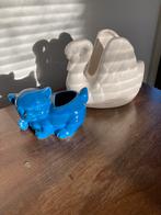 Bloempot zwaan en poes set vintage puntgaaf, Tuin en Terras, Bloempotten, Rond, Ophalen of Verzenden, Aardewerk, Minder dan 40 cm