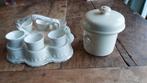 Antiek aardewerk eierdopjes  periode 1900 en oude pathé pot, Antiek en Kunst, Ophalen of Verzenden